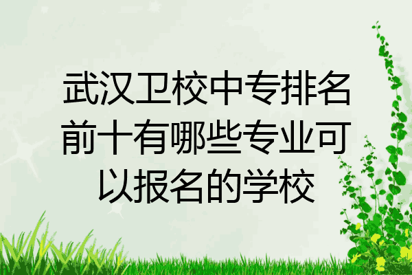 武汉卫校中专排名前十有哪些专业可以报名的学校