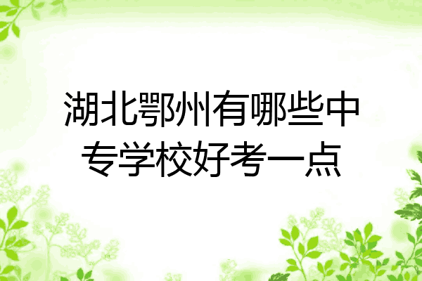 湖北鄂州有哪些中专学校好考一点