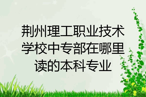 荆州理工职业技术学校中专部在哪里读的本科专业