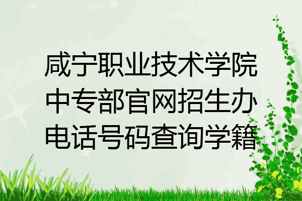 咸宁职业技术学院中专部官网招生办电话号码查询学籍