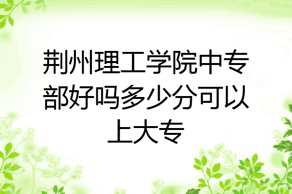 荆州理工学院中专部好吗多少分可以上大专