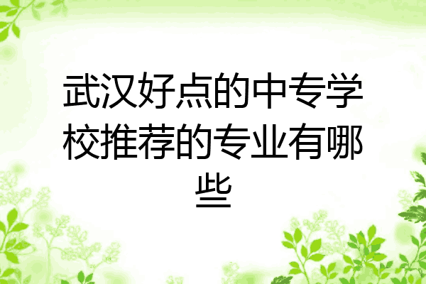 武汉好点的中专学校推荐的专业有哪些