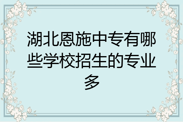 湖北恩施中专有哪些学校招生的专业多