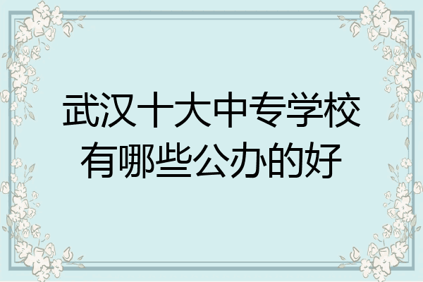武汉十大中专学校有哪些公办的好