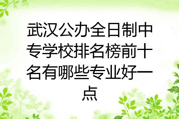 武汉公办全日制中专学校排名榜前十名有哪些专业好一点