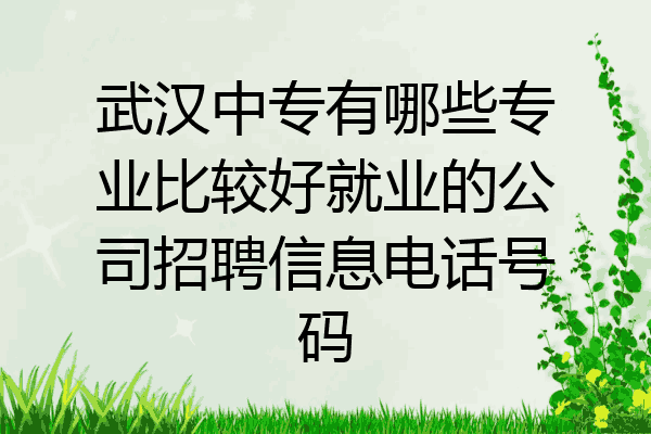 武汉中专有哪些专业比较好就业的公司招聘信息电话号码