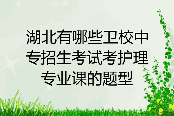 湖北有哪些卫校中专招生考试考护理专业课的题型