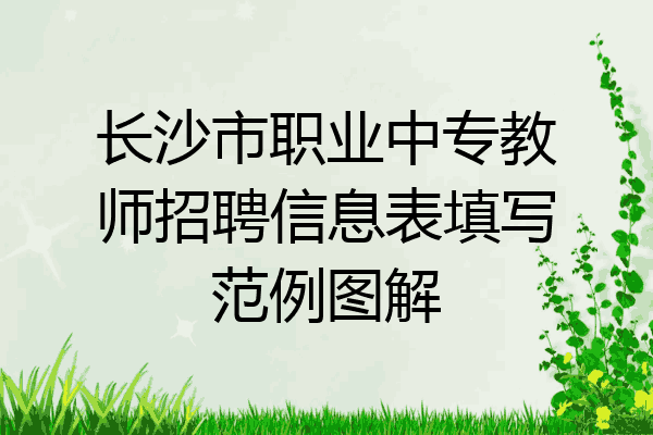 长沙市职业中专教师招聘信息表填写范例图解
