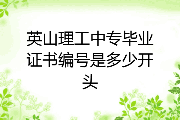 英山理工中专毕业证书编号是多少开头