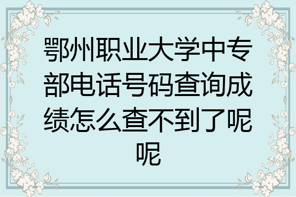 鄂州职业大学中专部电话号码查询成绩怎么查不到了呢呢