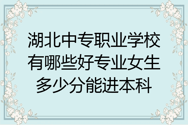 湖北中专职业学校有哪些好专业女生多少分能进本科