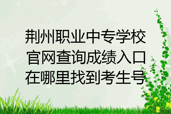 荆州职业中专学校官网查询成绩入口在哪里找到考生号