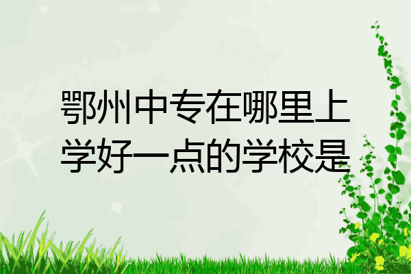 鄂州中专在哪里上学好一点的学校是