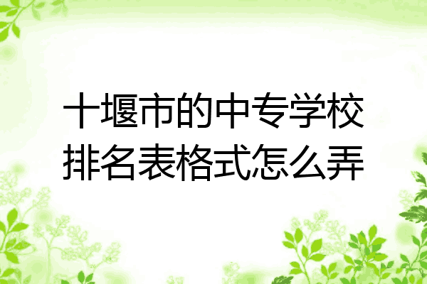 十堰市的中专学校排名表格式怎么弄
