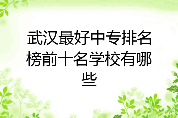 武汉最好中专排名榜前十名学校有哪些