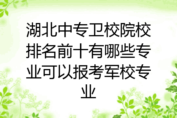 湖北中专卫校院校排名前十有哪些专业可以报考军校专业