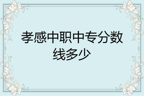 孝感中职中专分数线多少