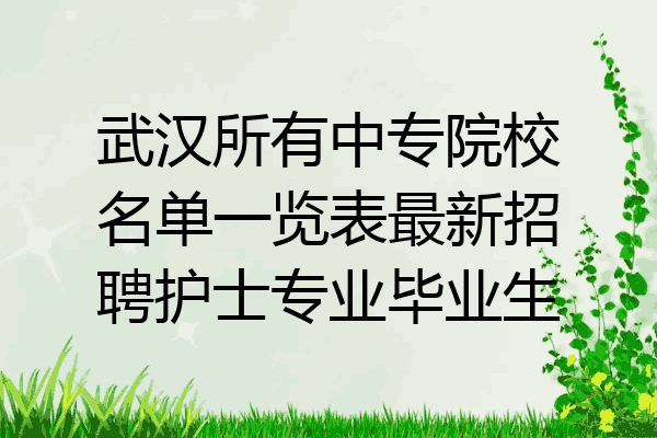 武汉所有中专院校名单一览表最新招聘护士专业毕业生
