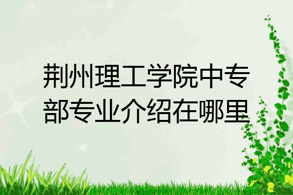 荆州理工学院中专部专业介绍在哪里