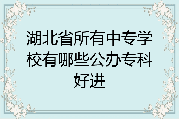 湖北省所有中专学校有哪些公办专科好进