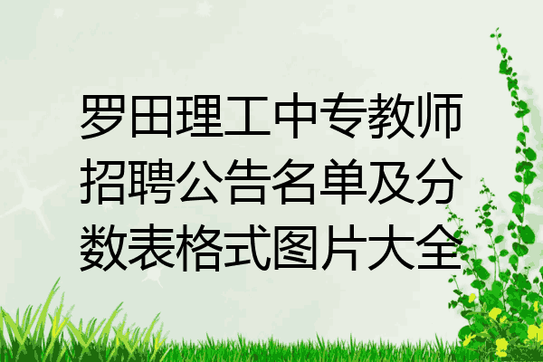 罗田理工中专教师招聘公告名单及分数表格式图片大全