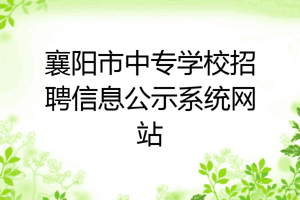 襄阳市中专学校招聘信息公示系统网站