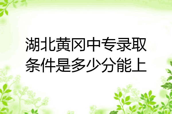 湖北黄冈中专录取条件是多少分能上