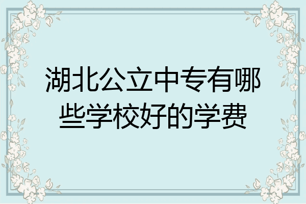 湖北公立中专有哪些学校好的学费