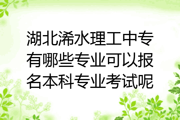 湖北浠水理工中专有哪些专业可以报名本科专业考试呢