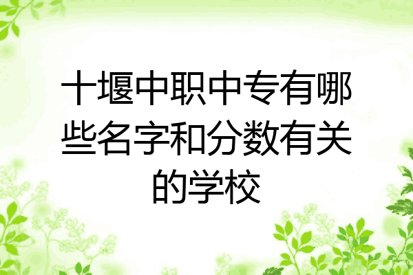 十堰中职中专有哪些名字和分数有关的学校