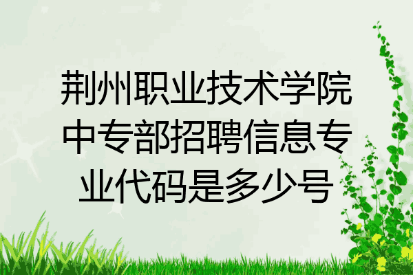 荆州职业技术学院中专部招聘信息专业代码是多少号