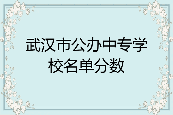 武汉市公办中专学校名单分数