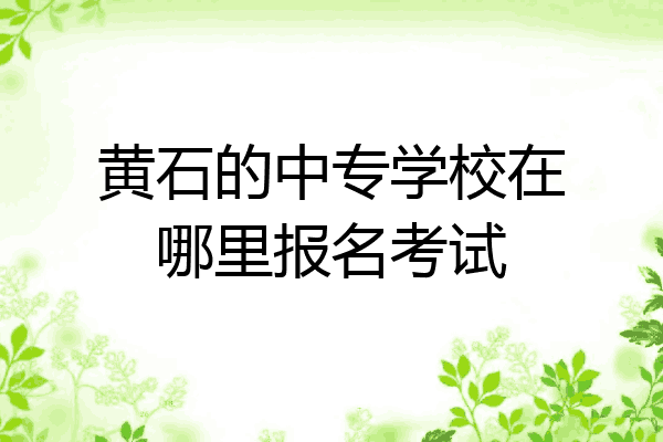 黄石的中专学校在哪里报名考试