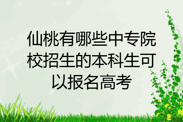 仙桃有哪些中专院校招生的本科生可以报名高考