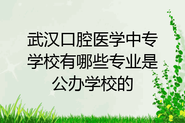武汉口腔医学中专学校有哪些专业是公办学校的