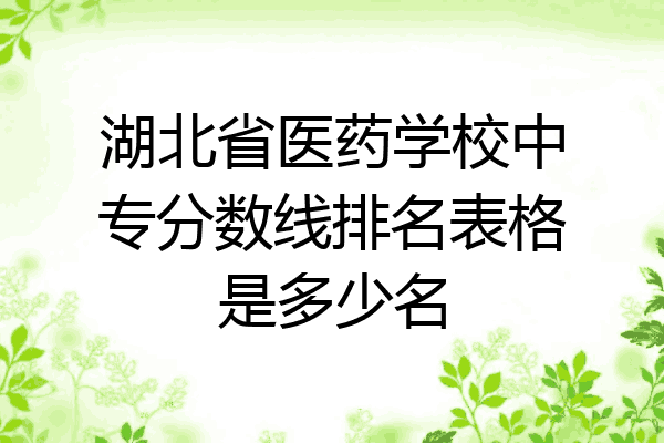湖北省医药学校中专分数线排名表格是多少名
