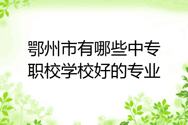 鄂州市有哪些中专职校学校好的专业