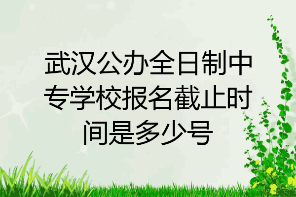 武汉公办全日制中专学校报名截止时间是多少号