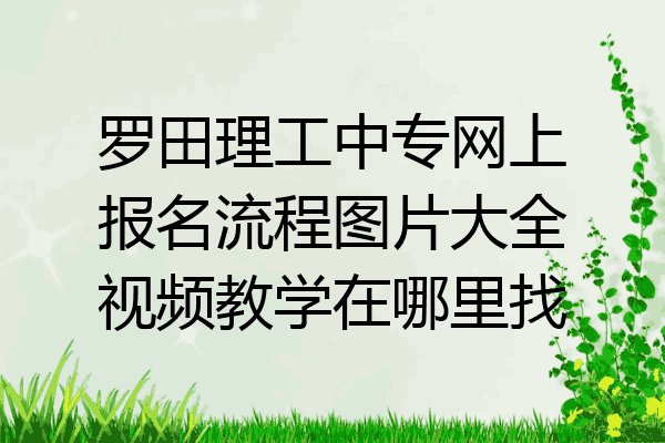罗田理工中专网上报名流程图片大全视频教学在哪里找