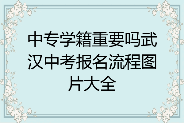 中专学籍重要吗武汉中考报名流程图片大全