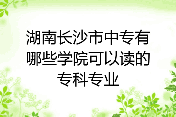 湖南长沙市中专有哪些学院可以读的专科专业