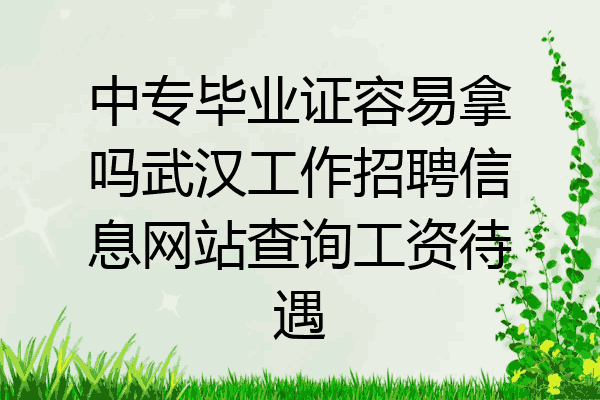 中专毕业证容易拿吗武汉工作招聘信息网站查询工资待遇