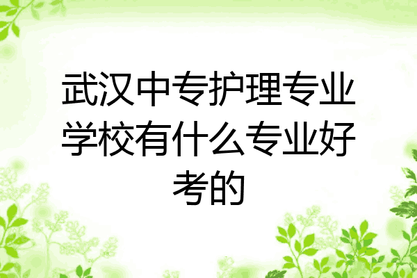 武汉中专护理专业学校有什么专业好考的