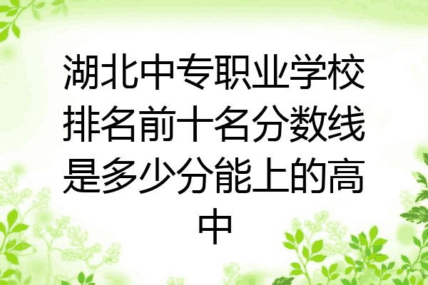 湖北中专职业学校排名前十名分数线是多少分能上的高中
