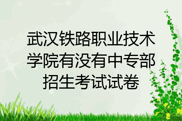 武汉铁路职业技术学院有没有中专部招生考试试卷