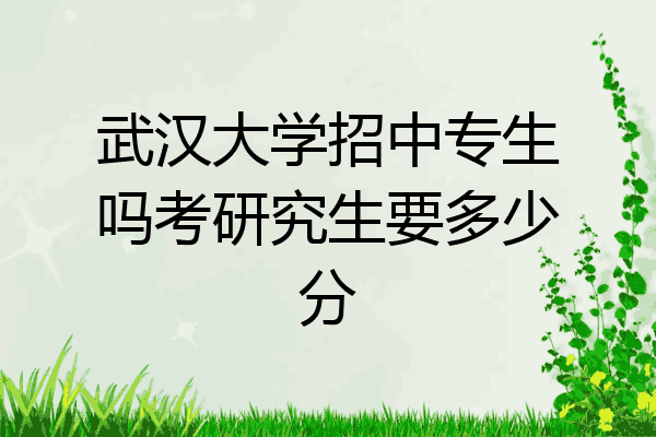 武汉大学招中专生吗考研究生要多少分
