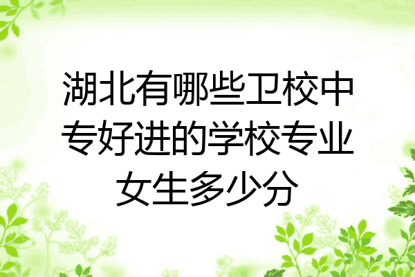 湖北有哪些卫校中专好进的学校专业女生多少分
