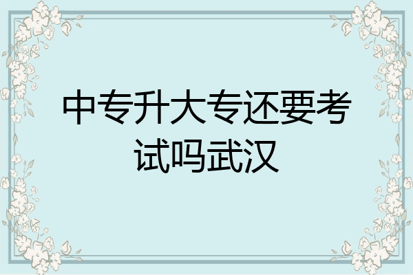 中专升大专还要考试吗武汉