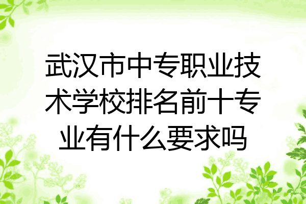 武汉市中专职业技术学校排名前十专业有什么要求吗