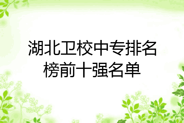 湖北卫校中专排名榜前十强名单